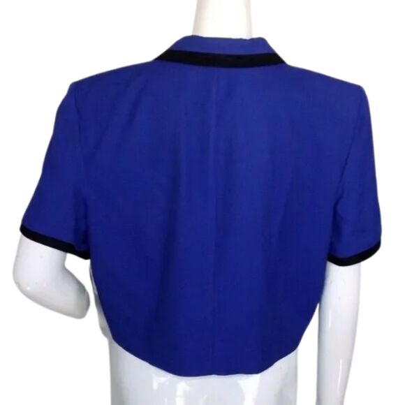 new JULIAN TAYLOR Jacket, 16, Navy Blue/Black Trim, Waist length, Shoulder pads - Picture 11 of 16